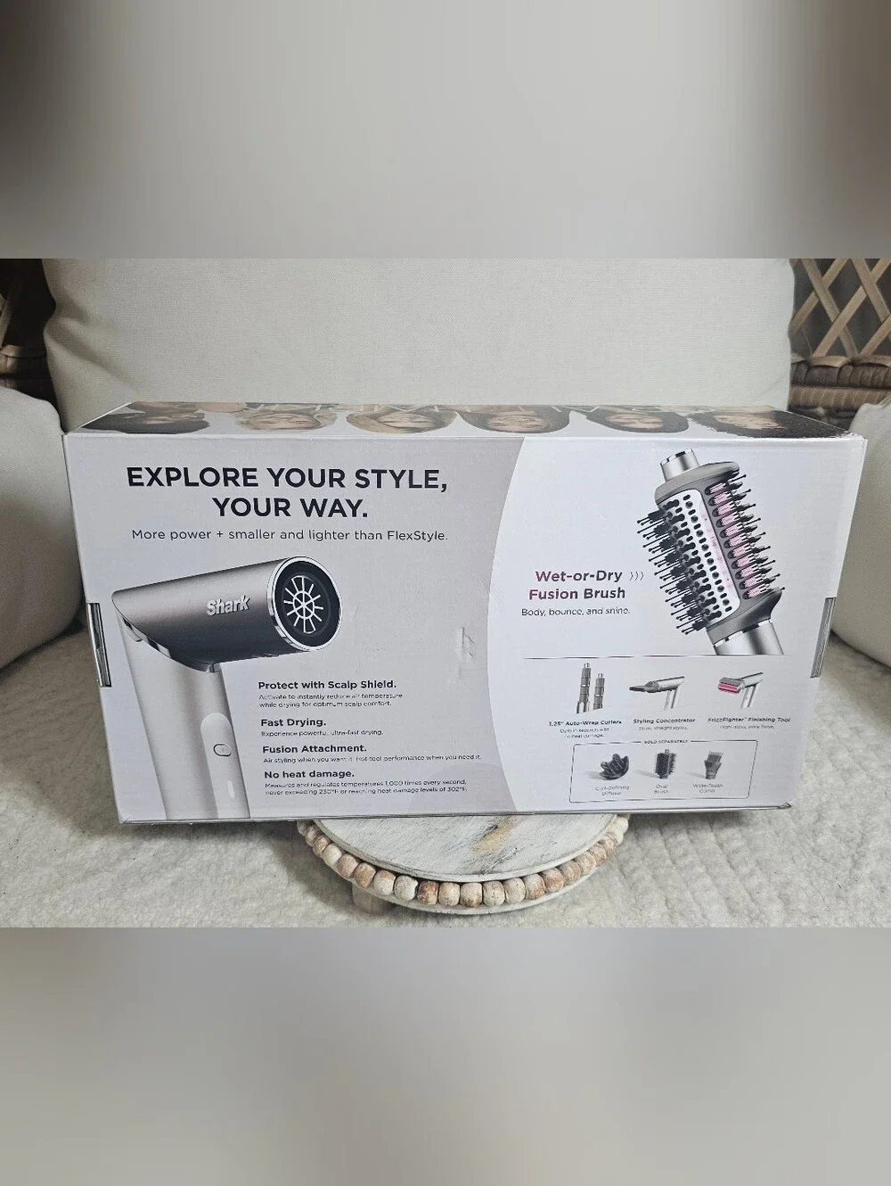 Brand New Shark HD641 FlexFusion Hair Dryer+Fusion Hair Brush Ceramic Air Styler